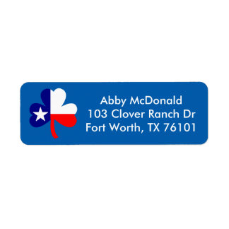 Texas Shamrock Return Address Label