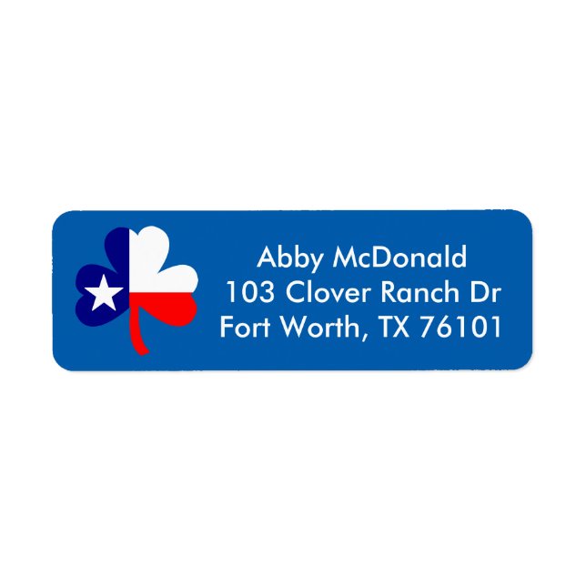 Texas Shamrock Return Address Label (Front)