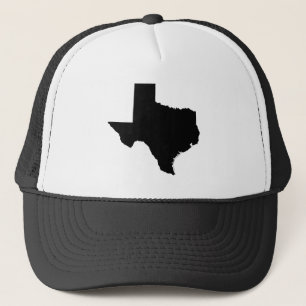 Texas Shape in Black and White Trucker Hat