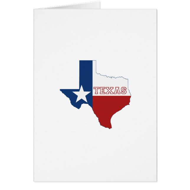 Texas Shaped State Flag Notecard (Front)