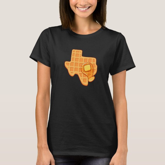 Texas Shaped Waffle With Syrup And Butter Austin C T-Shirt (Front)