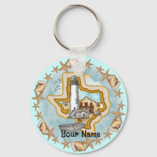 Texas Shells Lighthouse  Key Ring