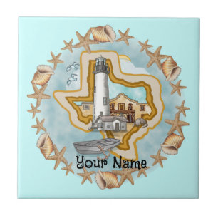 Texas Shells Lighthouse  Tile