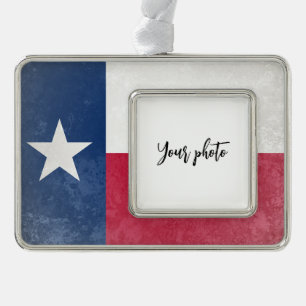 Texas Silver Plated Framed Ornament
