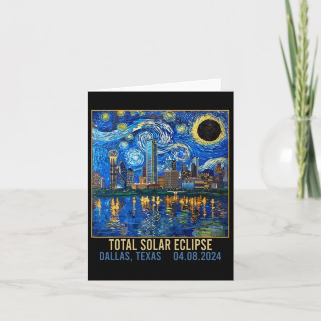 Texas Skyline Artistic Total Solar Eclipse 2024  Card (Front)