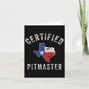 Texas Smoked Meat Bbq Pitmaster Grilling Retro Vin Card