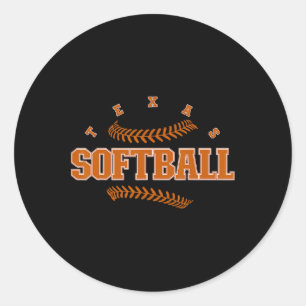 Texas Softll Vintage Mens Kids Team Retro Softll F Classic Round Sticker