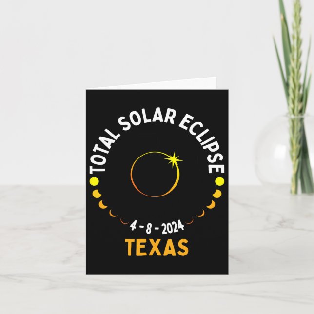 Texas Solar Eclipse 2024 Party Total Usa Map Total Card (Front)