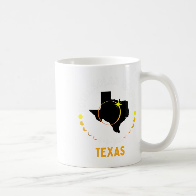 Texas Solar Eclipse 2024 Party Total Usa Map Total Coffee Mug (Right)
