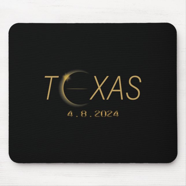 Texas Solar Eclipse 2024 Shirt Total Solar Eclipse Mouse Pad (Front)
