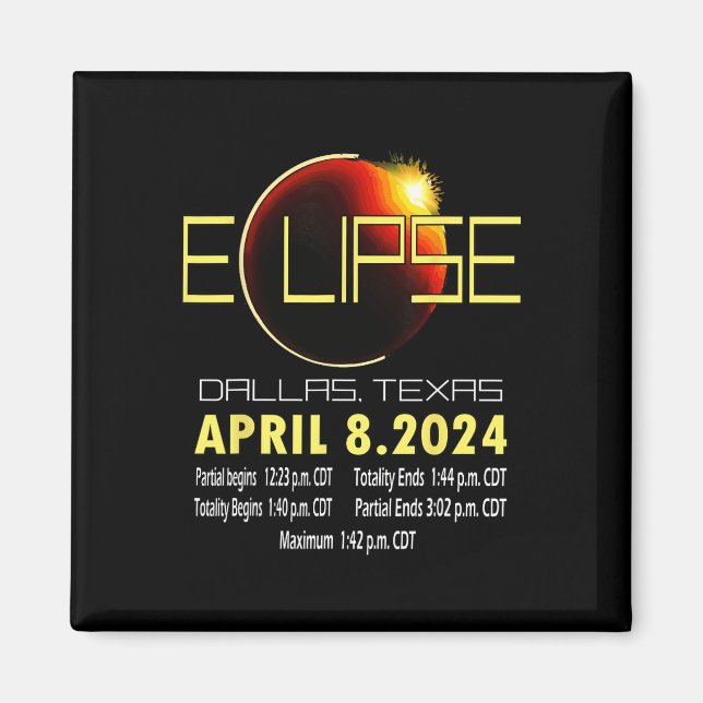 Texas Solar Eclipse 2024 Solar Eclipse Funny Texas Magnet (Front)