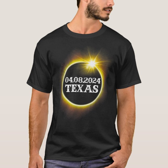 Texas Solar Eclipse April 8 2024 USA Map Tota T-Shirt (Front)