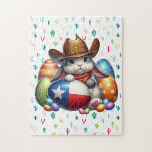 Texas/southwestern Easter bunny sheriff Jigsaw Puzzle