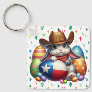 Texas/southwestern Easter bunny sheriff Key Ring