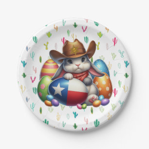 Texas/southwestern Easter bunny sheriff Paper Plate