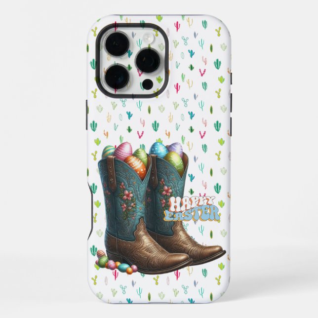 Texas/southwestern Easter egg boots  iPhone Case (Back)