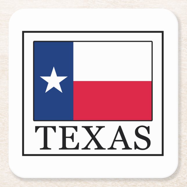 Texas Square Paper Coaster (Front)