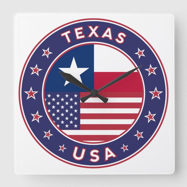 Texas Square Wall Clock (Front)