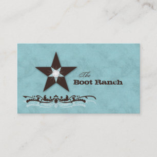 Texas Star Business Card Baby Blue Brown Jewellery