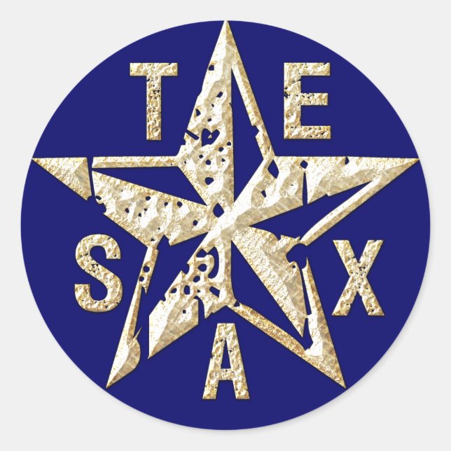 TEXAS STAR CLASSIC ROUND STICKER (Front)