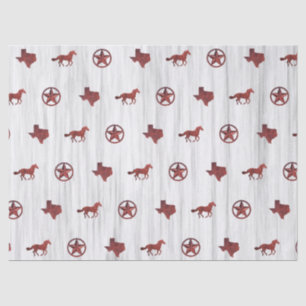 Texas, Star & Horse Pattern Tissue Paper