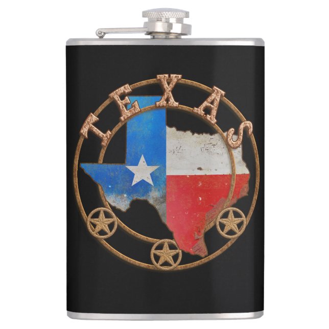 Texas State Barn Art Hip Flask (Front)