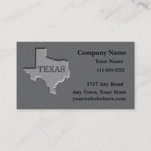 Texas State Business card carved stone look