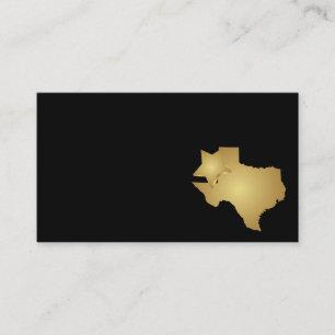 Texas State Business Card Metallic Gold
