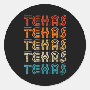 Texas State Country Retro Vintage For Men Women Yo Classic Round Sticker