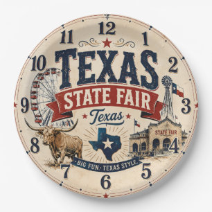 Texas State Fair Festival Western Carnival Paper Plate