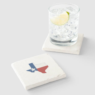 Texas State Flag and Map Shape Stone Coaster