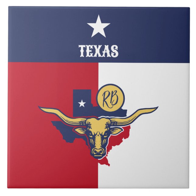 Texas State Flag Ceramic Tile (Front)