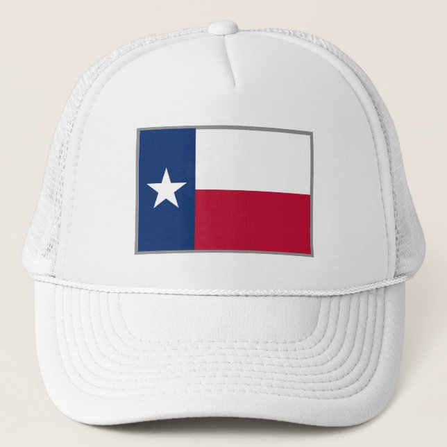 Texas state flag custom white trucker hat (Front)