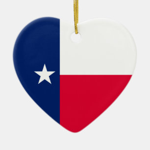 Texas State Flag Design Ceramic Tree Decoration