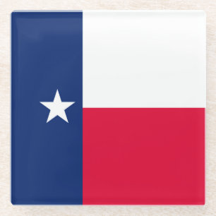 Texas State Flag Design Decor Glass Coaster