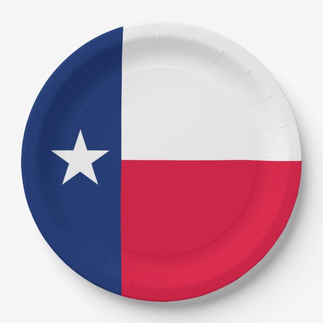 Texas State Flag Design Decor Paper Plate (Front)