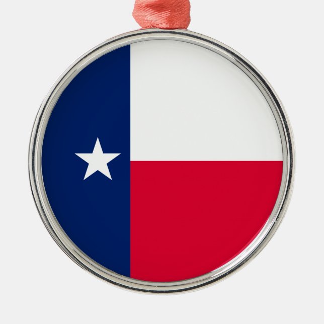 Texas State Flag Design Metal Tree Decoration (Front)
