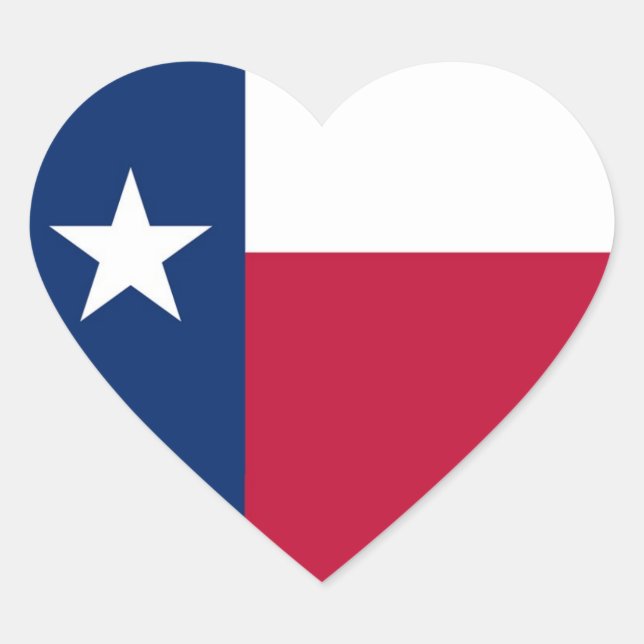 Texas State Flag Heart Sticker (Front)