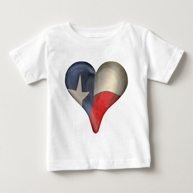Texas State Flag In A Heart Baby T-Shirt (Front)