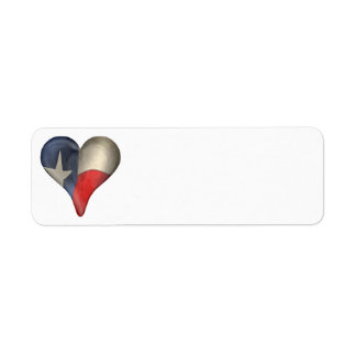 Texas State Flag In A Heart Return Address Label