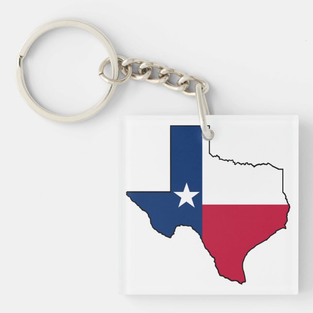 Texas State Flag Map  Key Ring (Front)