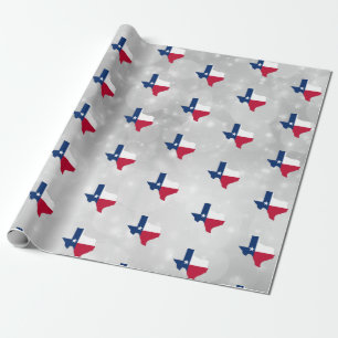 Texas State Flag Map Wrapping Paper