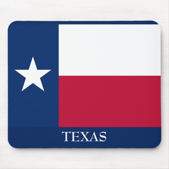 TEXAS State Flag Mouse Pad Customise Text Star (Front)