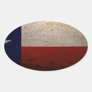 Texas State Flag Oval Sticker