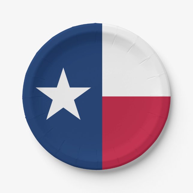 Texas State Flag Paper Plate (Front)