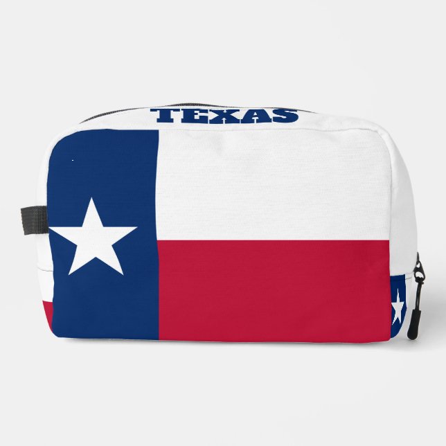 Texas state flag personalised toiletry travel bag (Front)