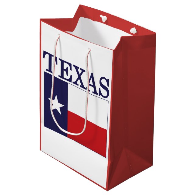 Texas State Flag Red White & Blue MGB Medium Gift Bag (Front Angled)