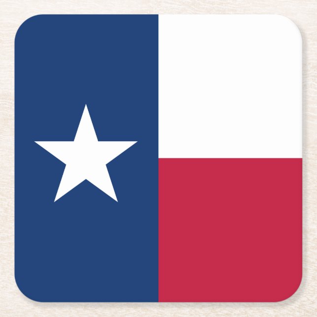 Texas State Flag Square Paper Coaster (Front)