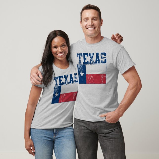 Texas State Flag T-Shirt (Distressed) (Unisex)