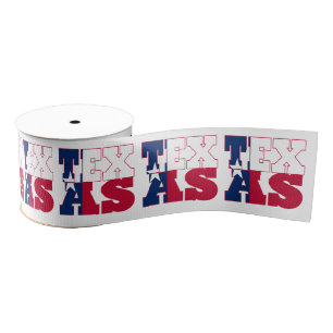 Texas state flag typography design grosgrain ribbon